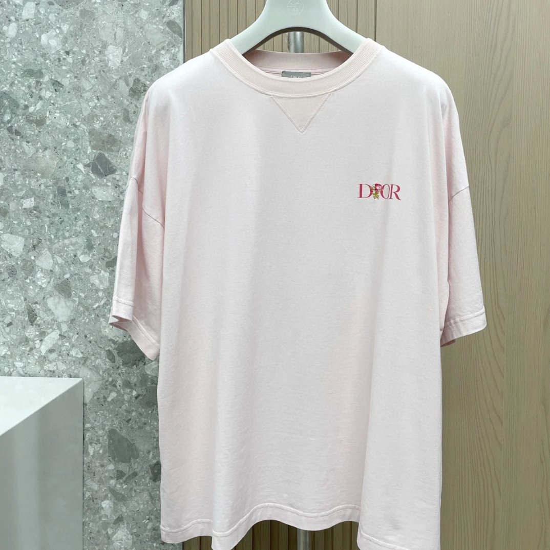 全新未使用 DIOR/迪奥 129228 男款重工刺绣T恤