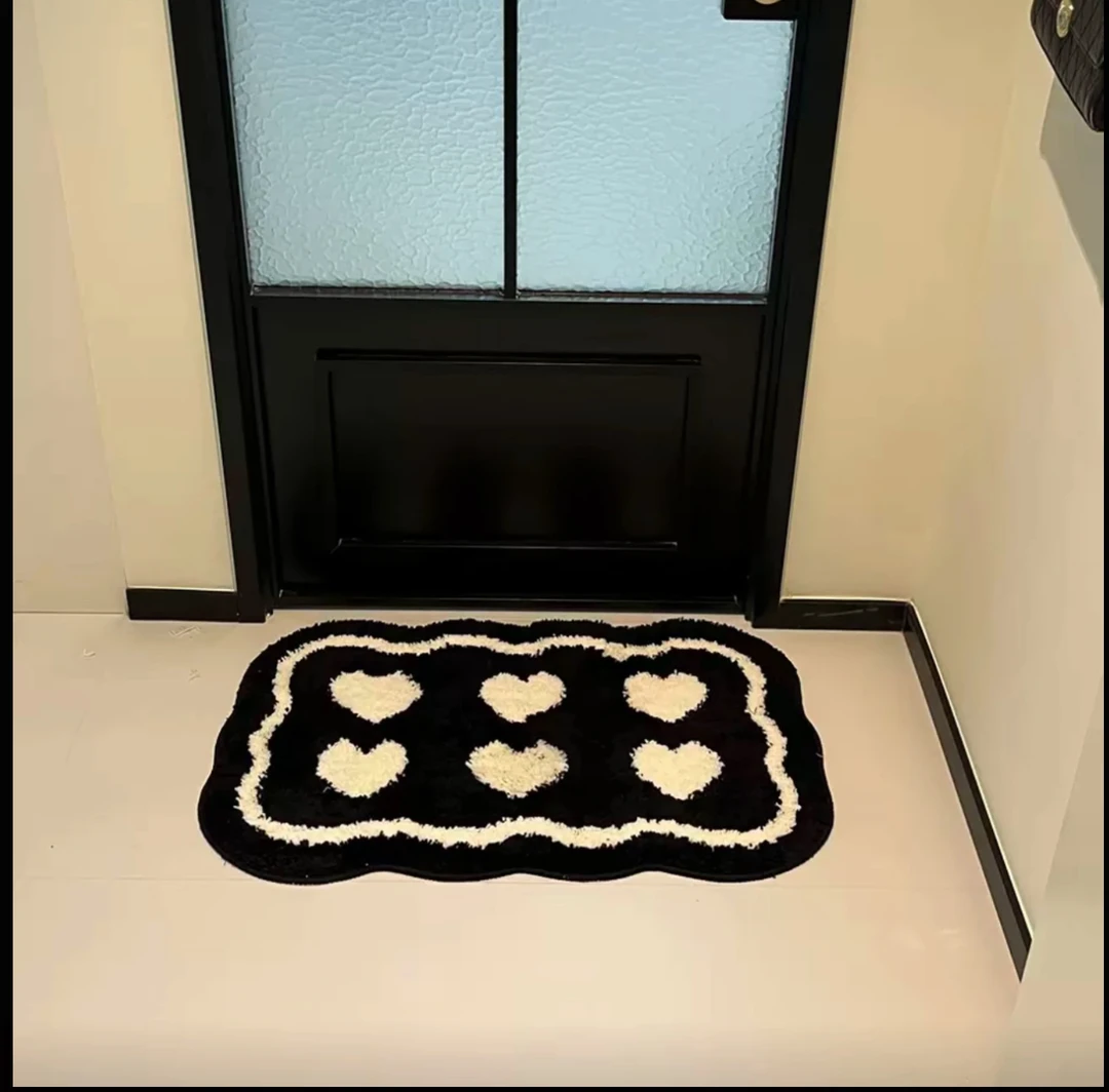 【同款低价】双排爱心门垫浴室地垫吸水防滑脚垫家用卫生间