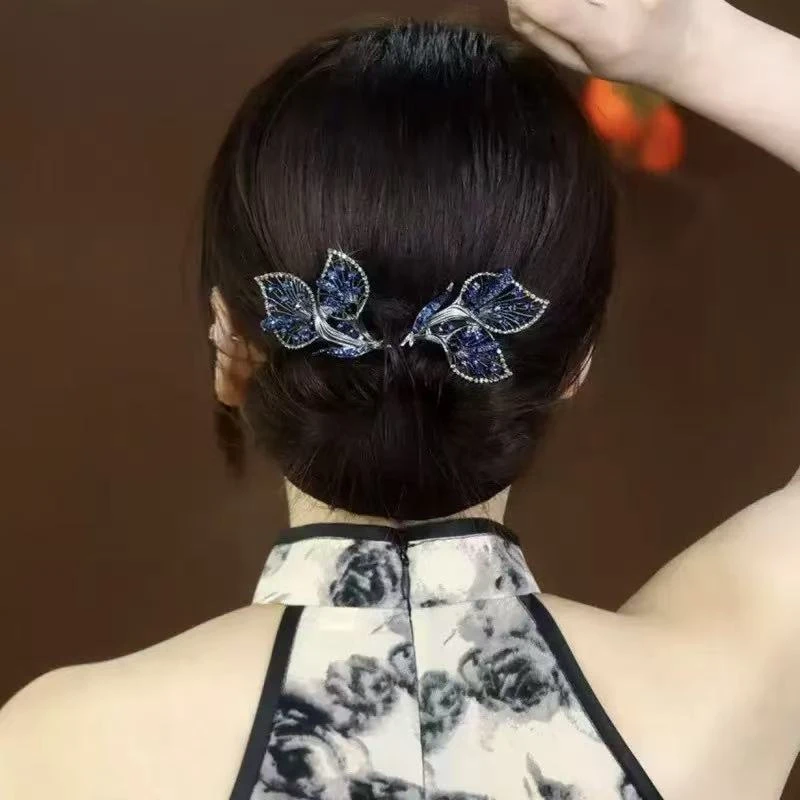 孔雀开屏盘发神器后脑勺头饰优雅扭扭夹妈妈丸子头发夹女