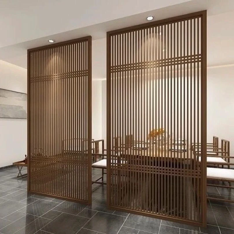 铝合金假山屏风隔断户外庭院金属镂空格栅别墅酒店大堂山水背景墙