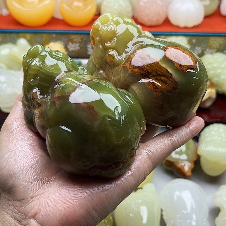 存***福石材貔貅手把摆件