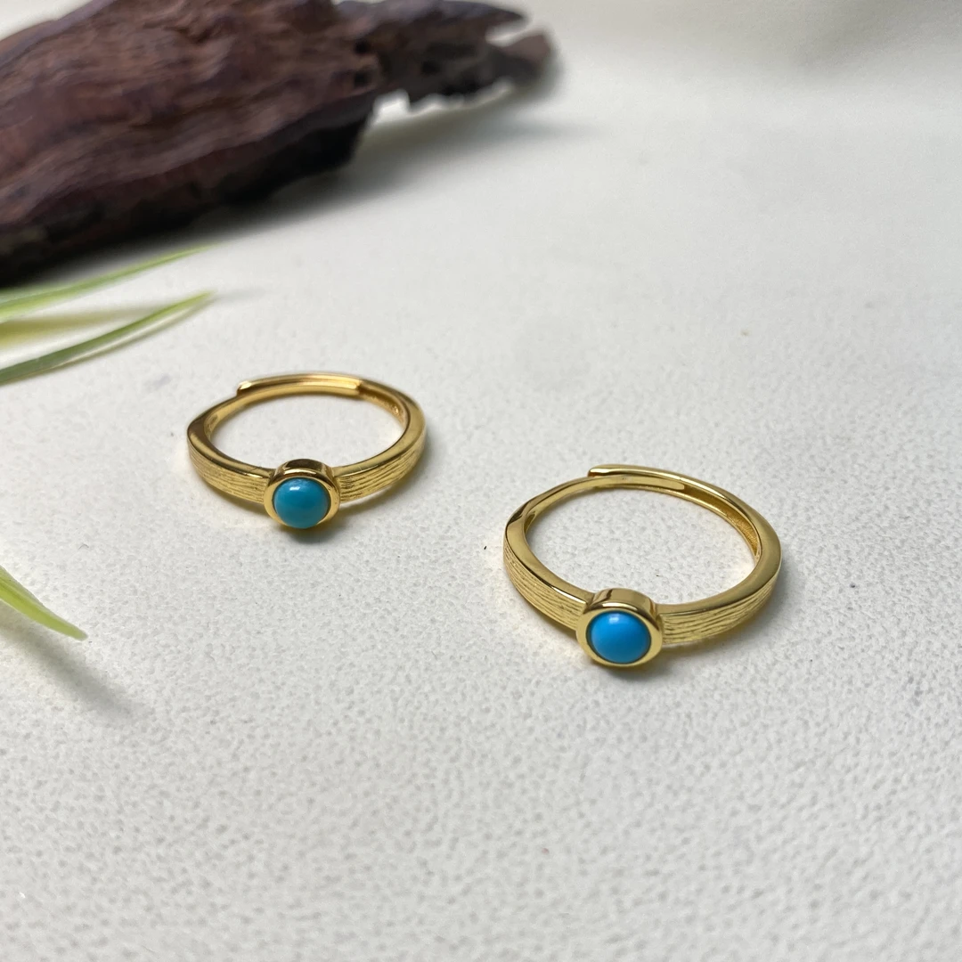 【铭记珠宝】S925银绿松石戒指16-DM225H83【多样性发一件】约3.5mm+