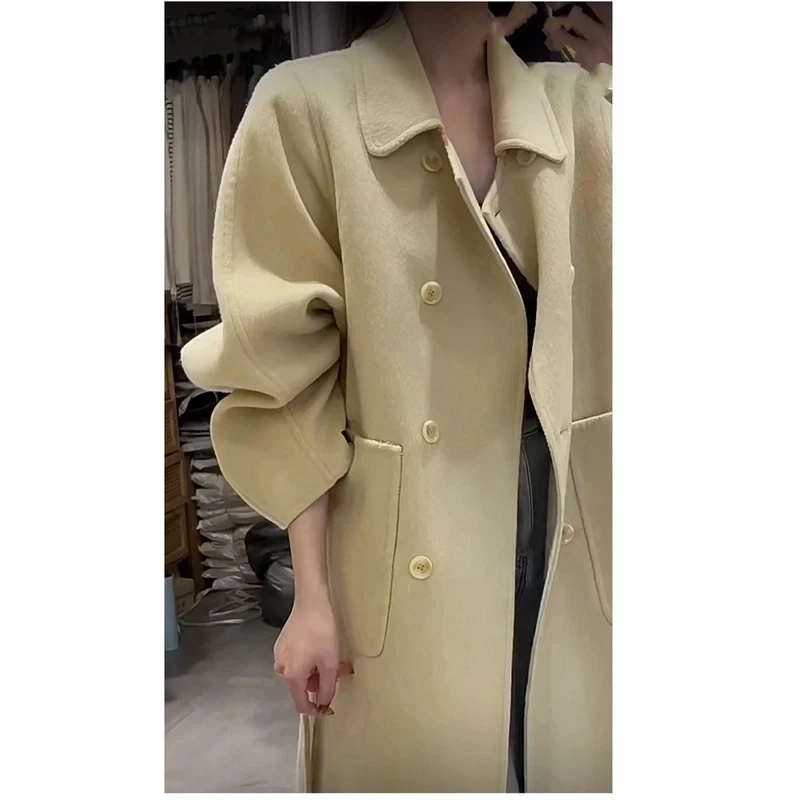 【100%纯羊毛】气质韩系慵懒绵羊毛双面外套3222