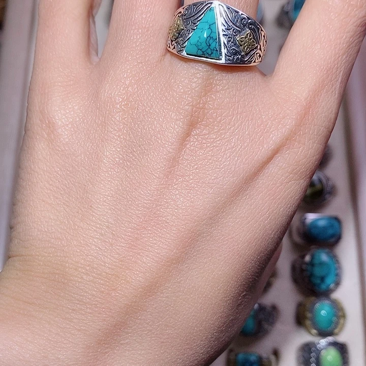 绿松石银S925镶嵌颈饰