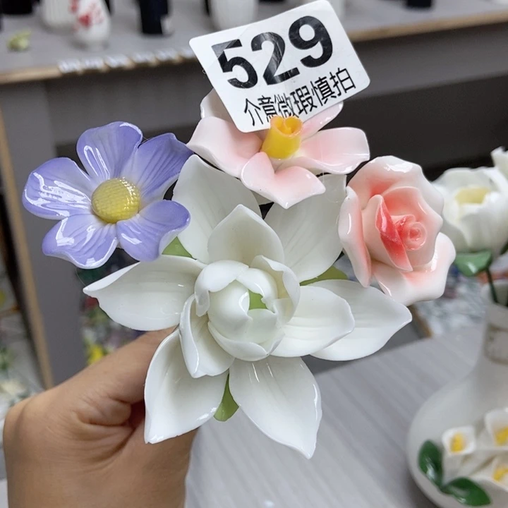 摆件手工制作陶瓷花