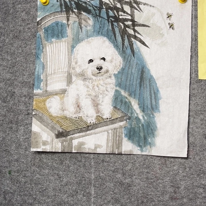 竖款大鱼书画艺术作品