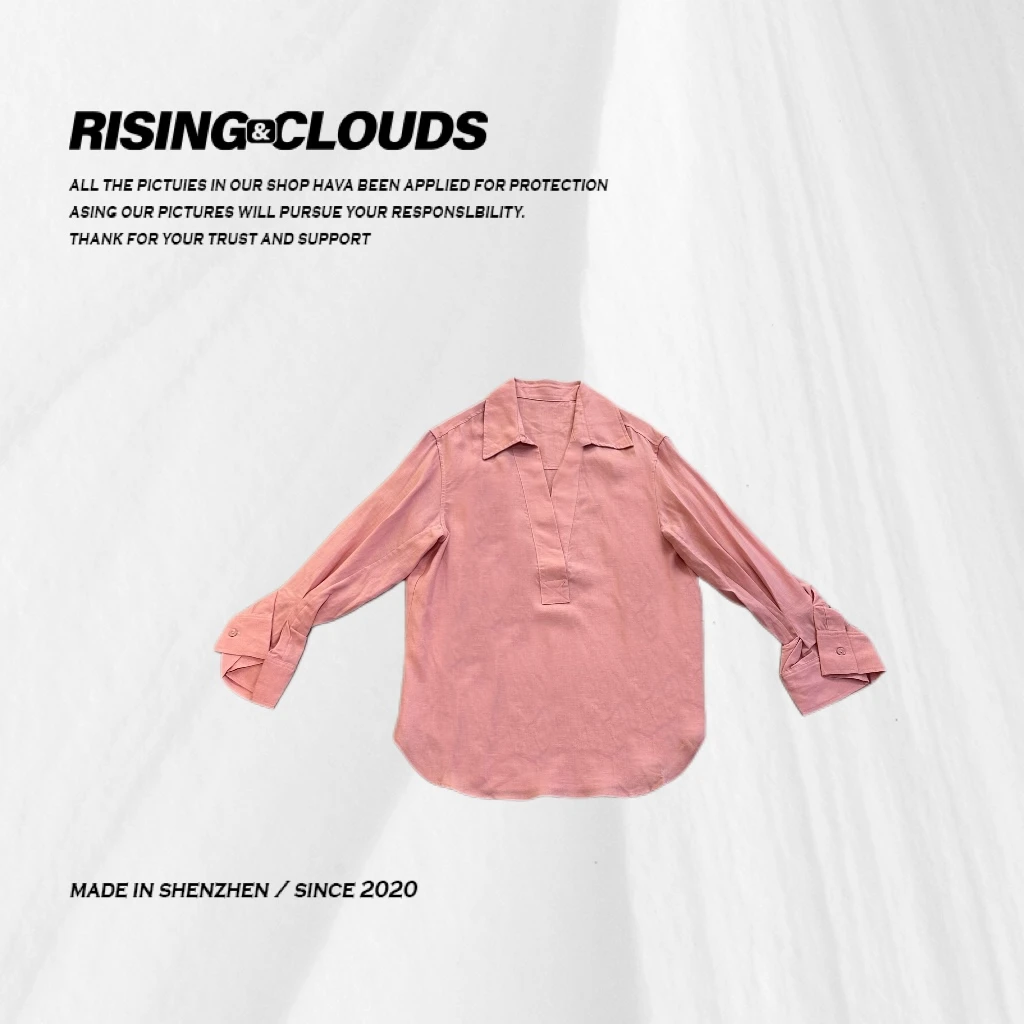 RISING&CLOUDS【小云姐】显瘦百搭夏季莱赛尔亚麻衬衫050609