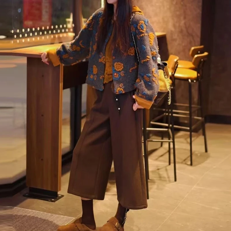 2025秋冬新款单排扣立体花朵小香风短外套设计感潮流上衣百搭女