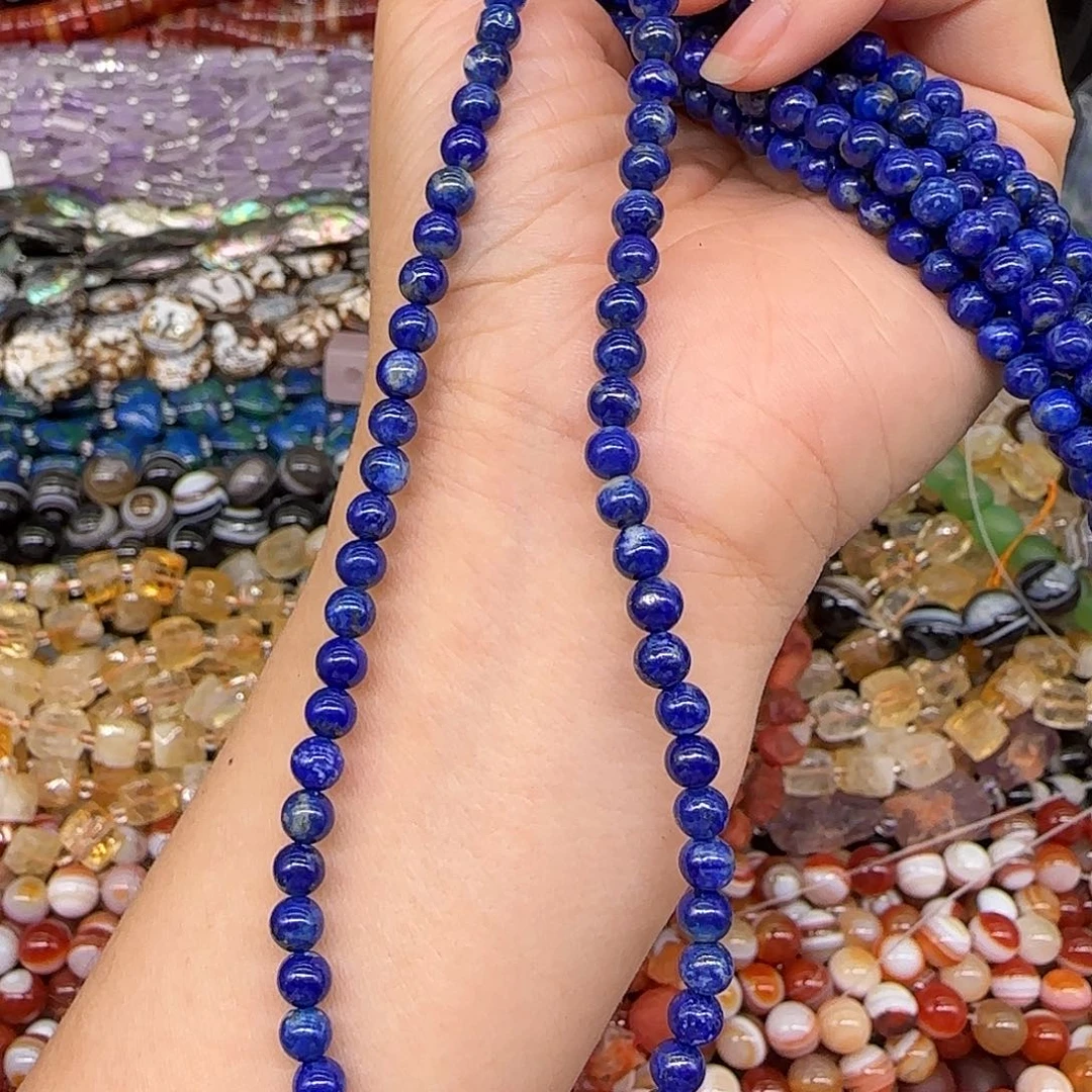 玛瑙/玉髓合金珠宝半成品青金4mm一条