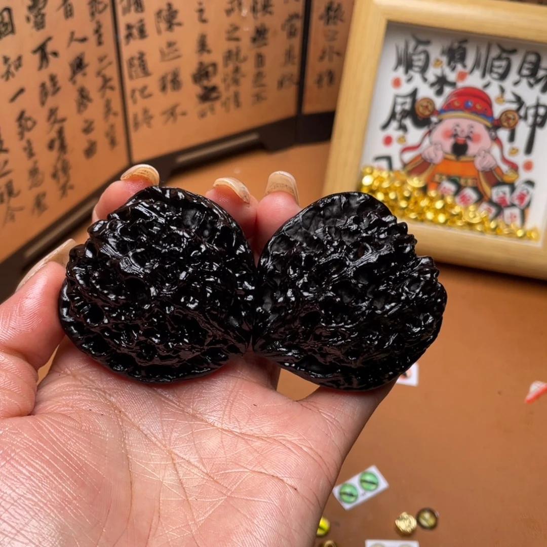 核桃地闷文玩手把件官帽109