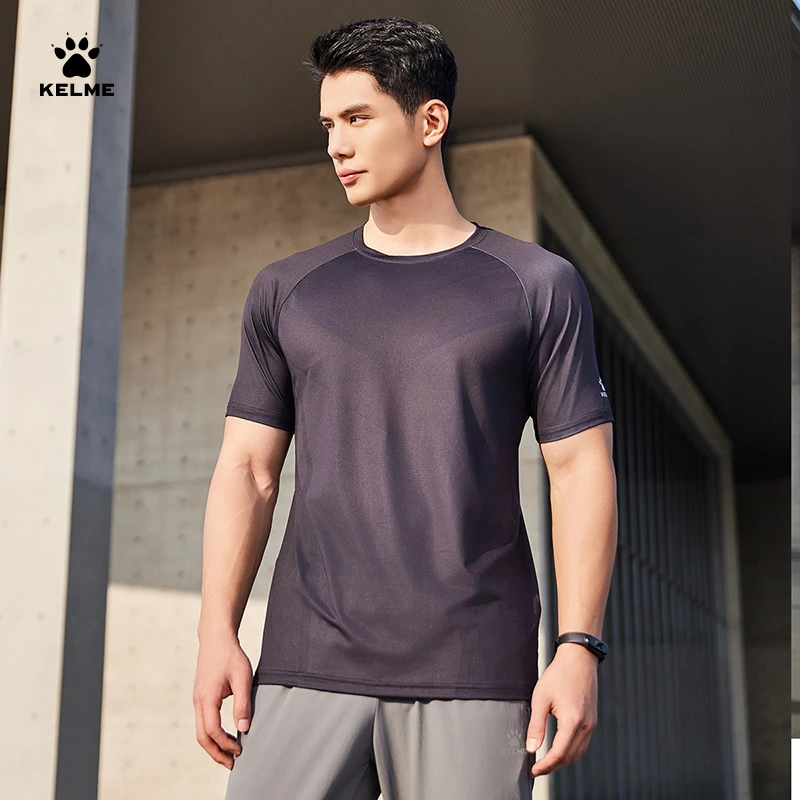 KELME卡尔美透气男速干短袖弹力显型运动T恤夏季健身快干训练吸湿