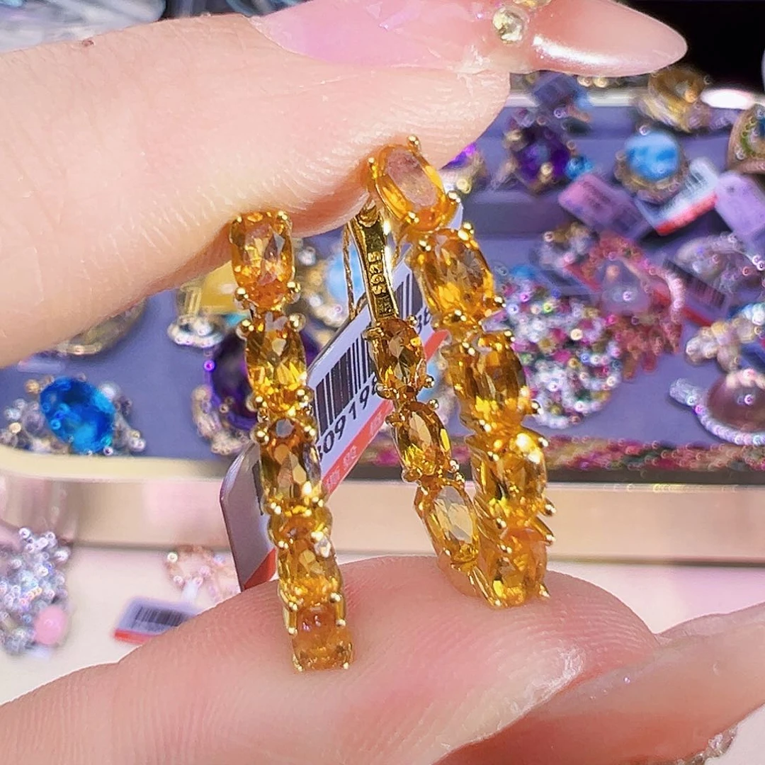 黄晶珠宝半成品银S925镶嵌