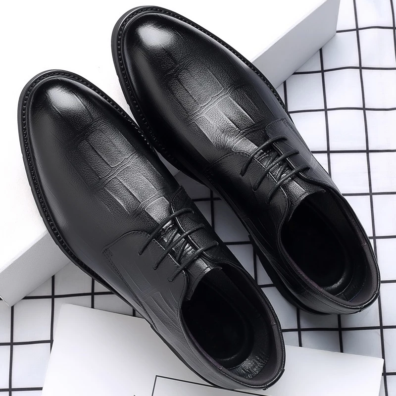 啄木鸟【官方正品】商务休闲真皮软底软皮青年新郎结婚黑色西装鞋