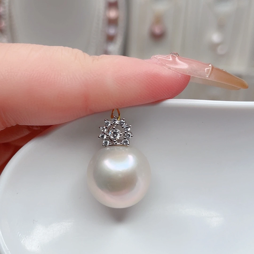 银S925镶嵌吊坠(不含链)淡水珍珠