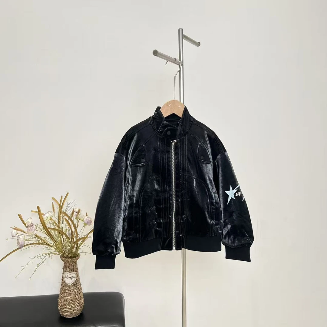 秋冬男童女童黑色棉外套 4191友系