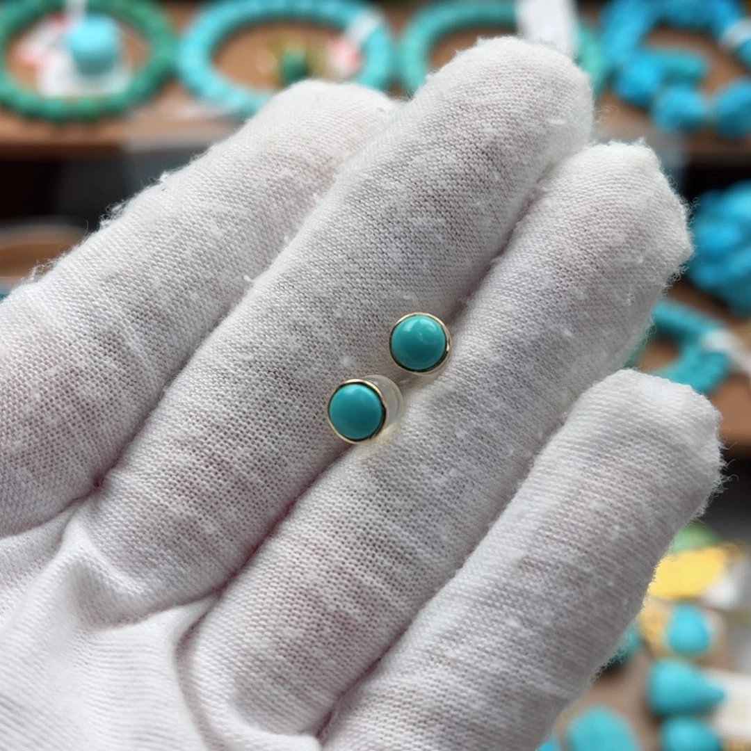 绿松石18K金镶嵌配饰