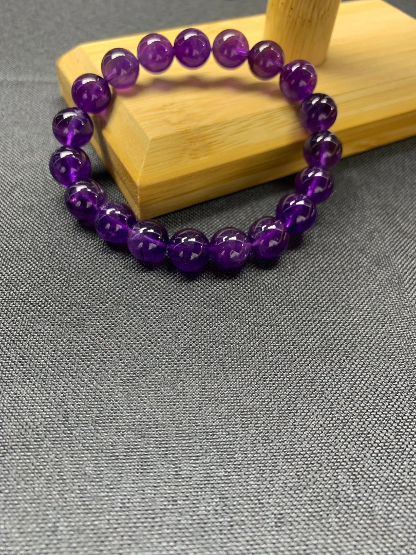 巴西紫水晶单圈10.8mm高透纯天然精美招财转运礼物男女同款