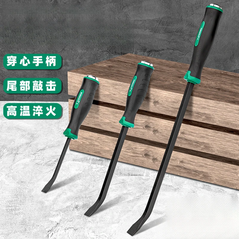 新品撬棍高韧翘棍扒胎工具撬棒锰钢直扁头撬杠木工专用撬棍汽修用