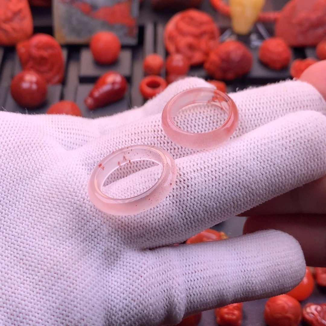 南红玛瑙未镶嵌冰飘满天星戒指圈16.2/17.3多样性发其一