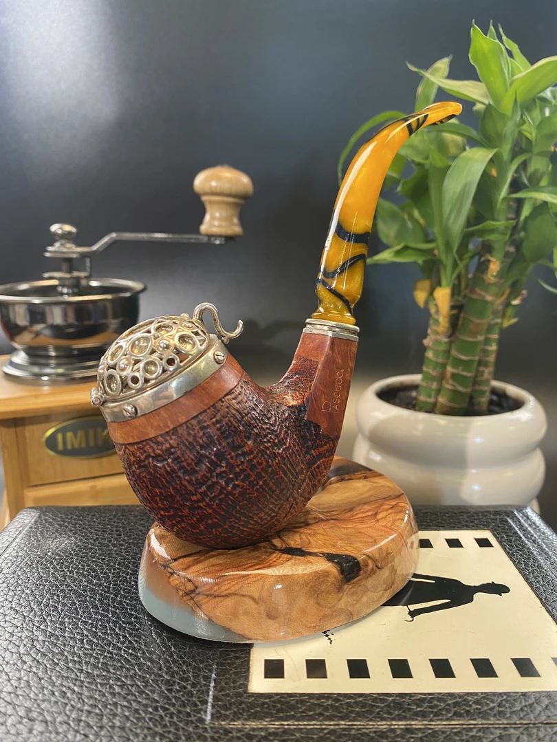 意大利进口帕斯库奇手工收藏级防风帽石楠木弯斗