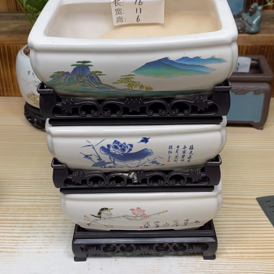 紫砂陶瓷花盆浮力