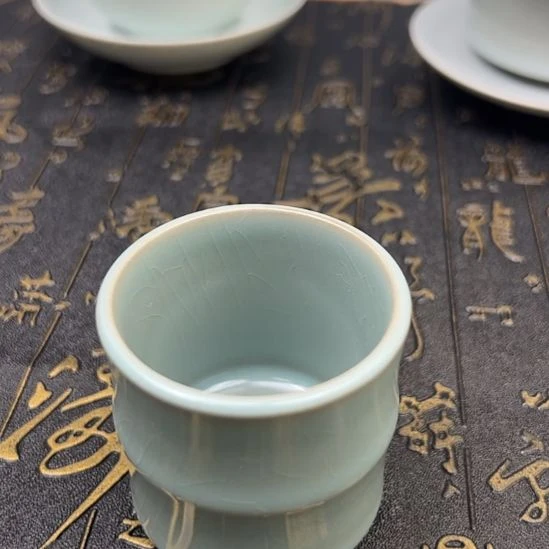 汝瓷天青仿古釉竹节杯