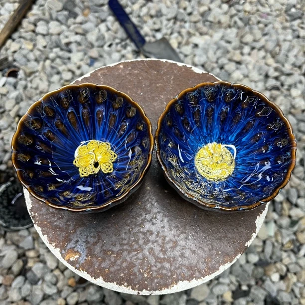 【闪购商品】深海窑变 龙凤对杯 茶器 茶杯 主人杯陶瓷纯手工