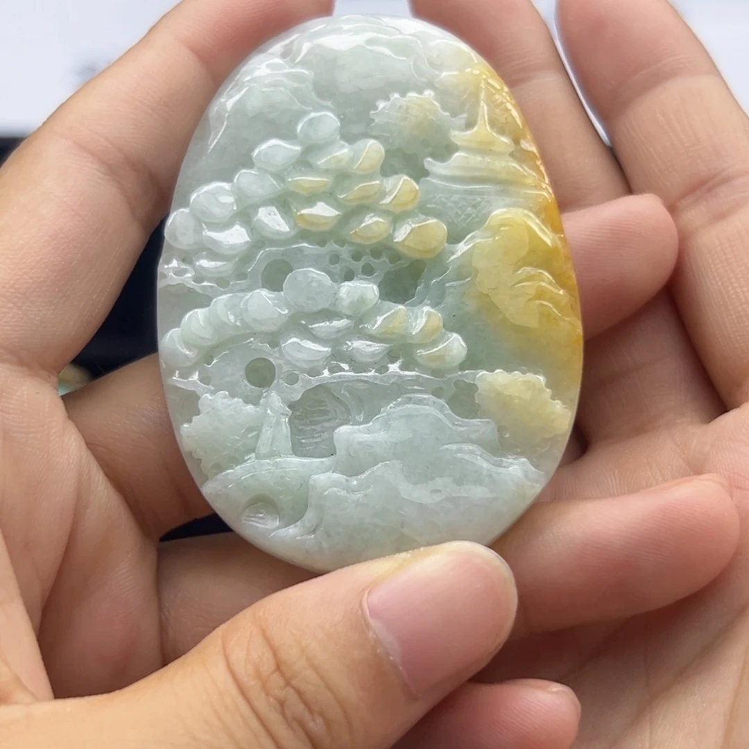 翡翠未镶嵌颈饰天然