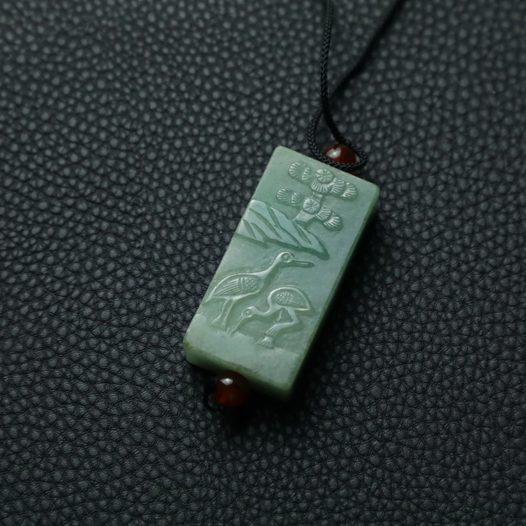 TCWWA04728清晚老翡翠团寿纹福寿勒子