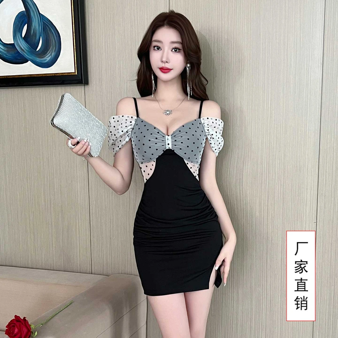 吊带款蕾丝修身裙吊带秋季连衣裙收腰礼服洗浴工作