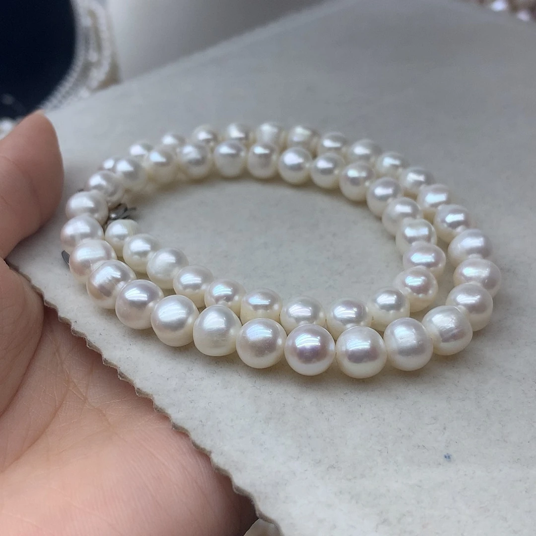 未镶嵌淡水珍珠8-9x29项链冷白