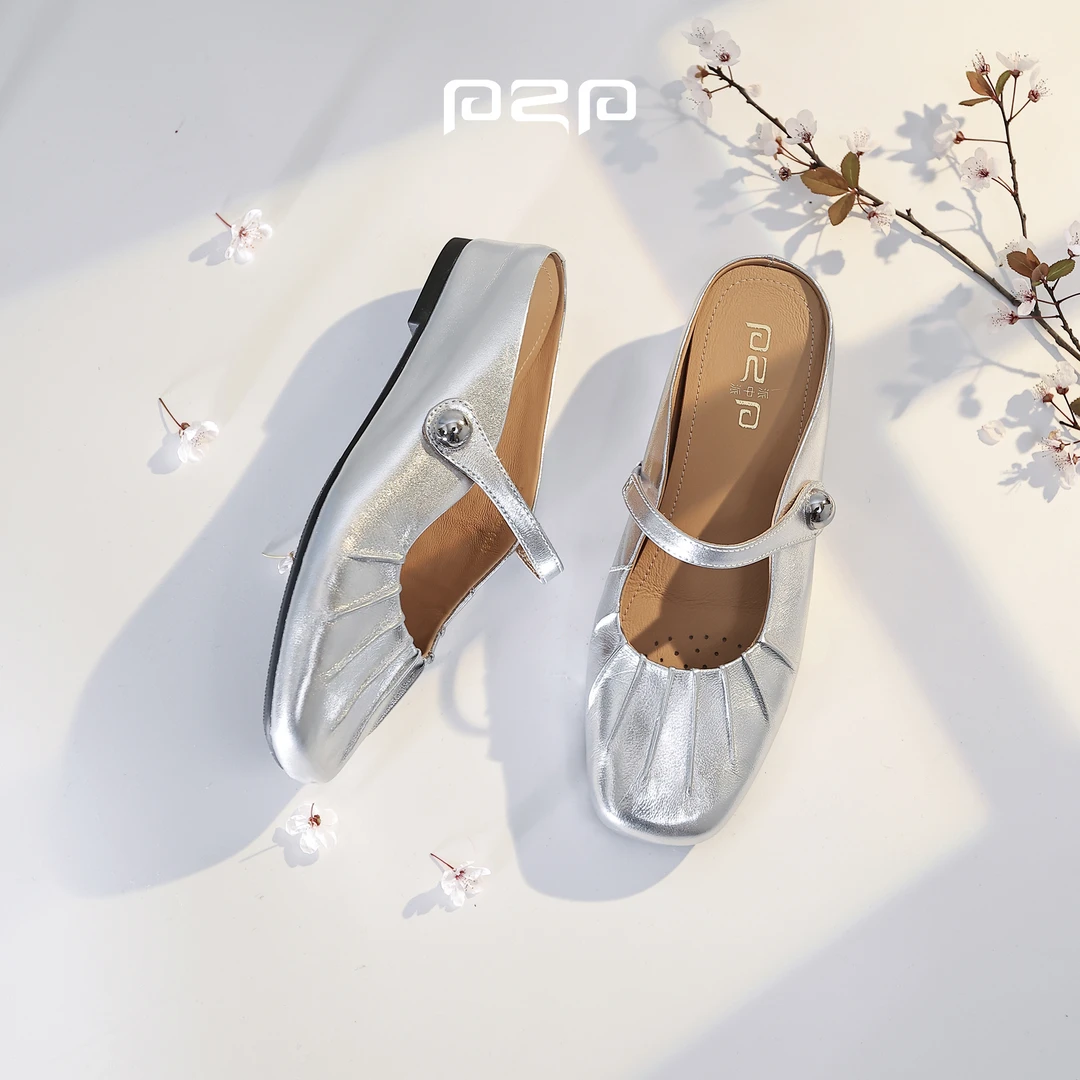 PZP/派中派4CM轻奢百搭内增高包头半拖欧若风休闲平底一脚蹬凉拖