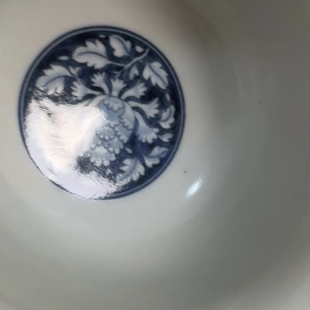 摆件青花国色天香压手杯