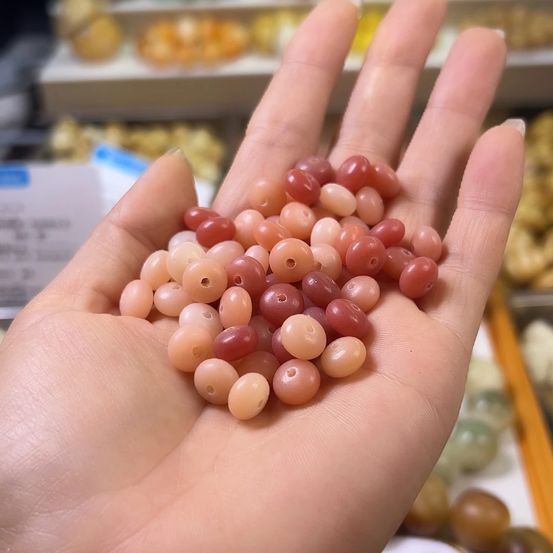 菩提根/象牙果手串卡9粉算盘120颗