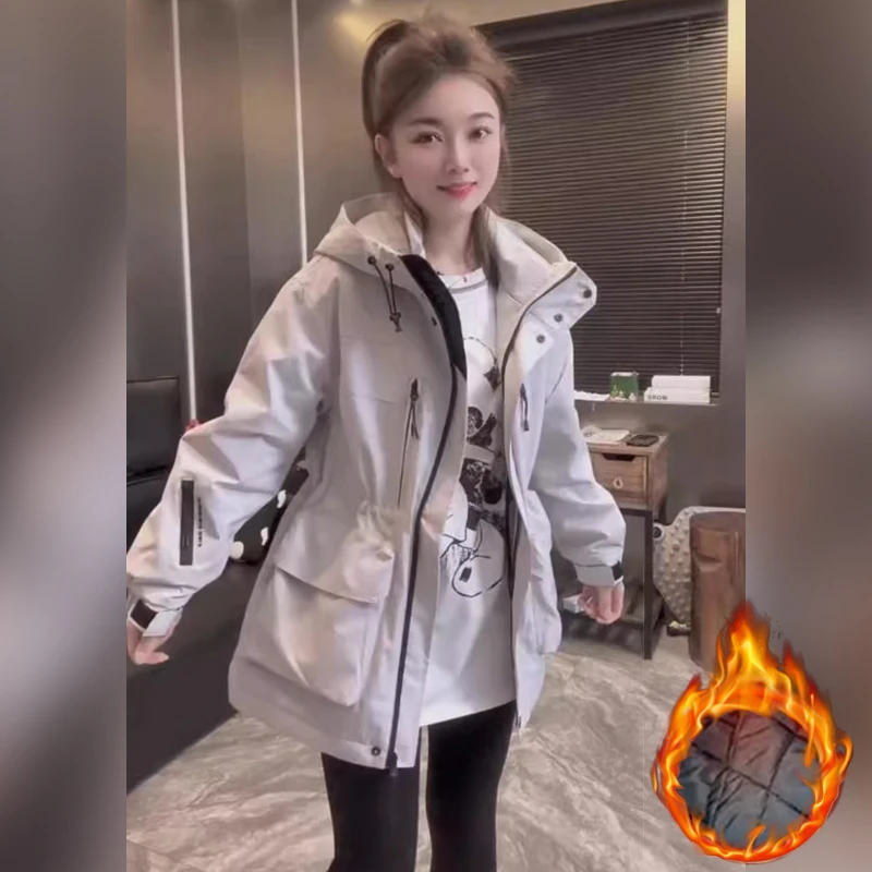 夹棉风衣外套女收腰2025冬季新款韩版时尚小个子加棉加厚上衣休闲