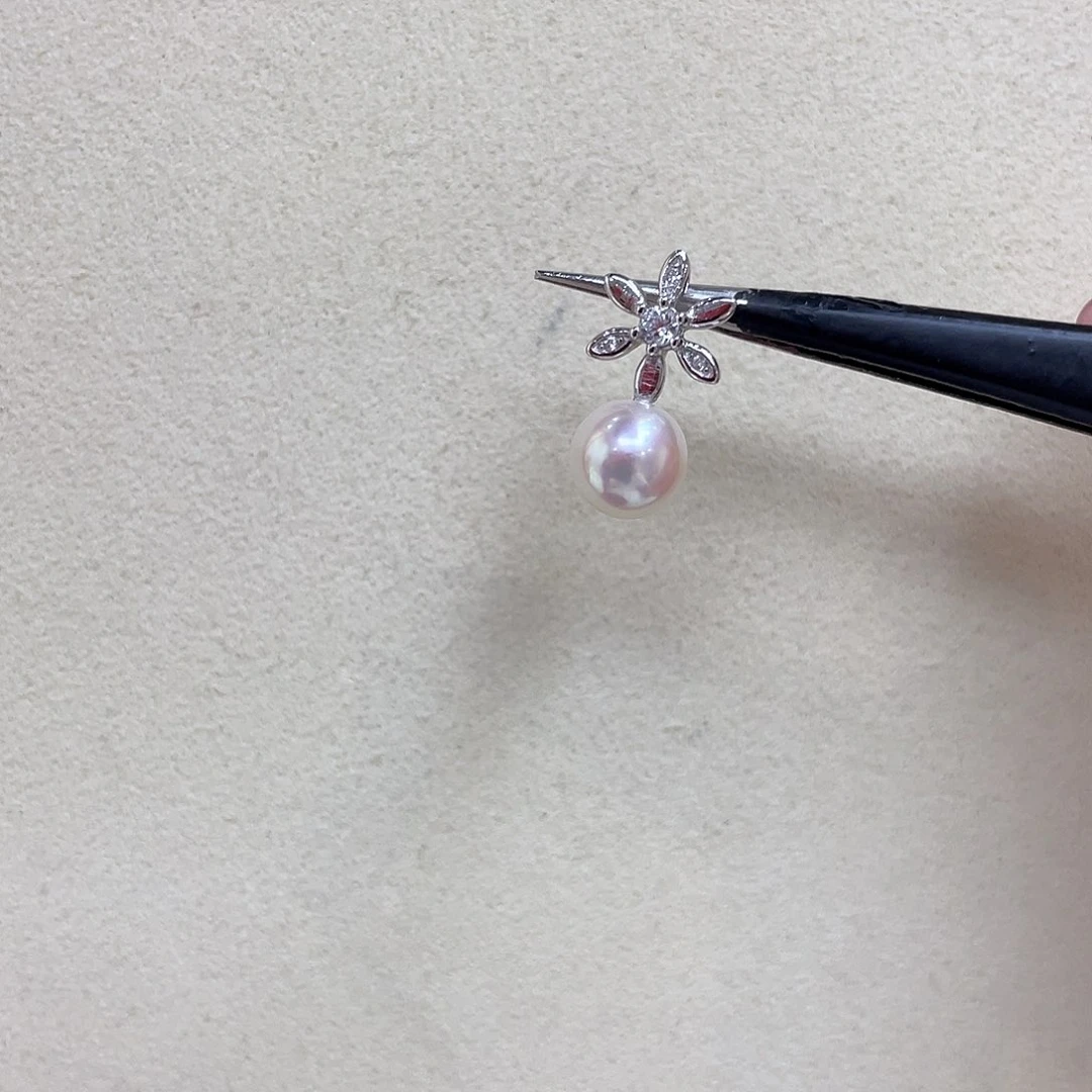 海水珍珠银S925镶嵌吊坠(不含链)