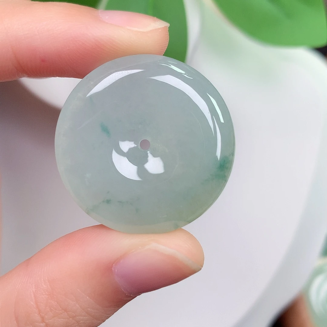 颈饰未镶嵌翡翠青****年平安扣 28.3-5.8mm