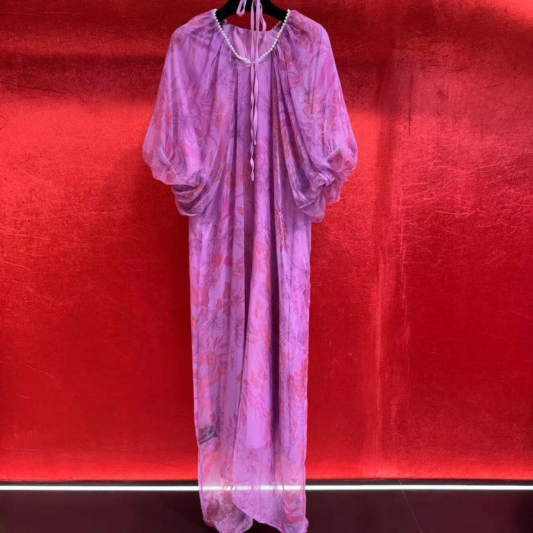 DanDancollectionstore【紫蝶翩跹】深圳大码女装神秘紫罗兰长裙303