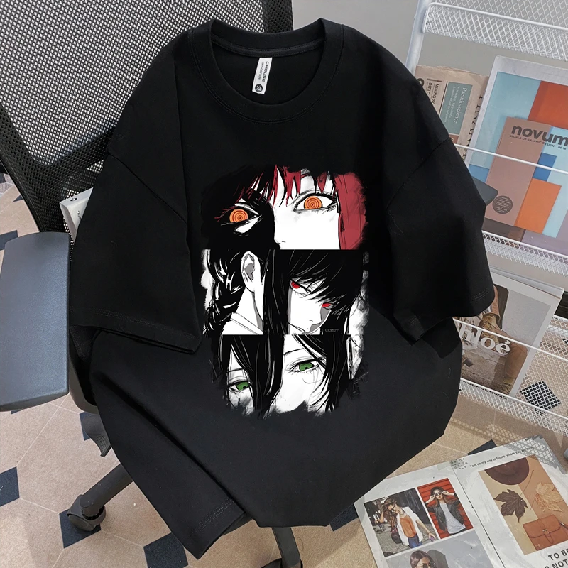 100%纯棉重磅短袖男女同款t恤日系动漫慵懒风男装宽松夏季半袖Zy9