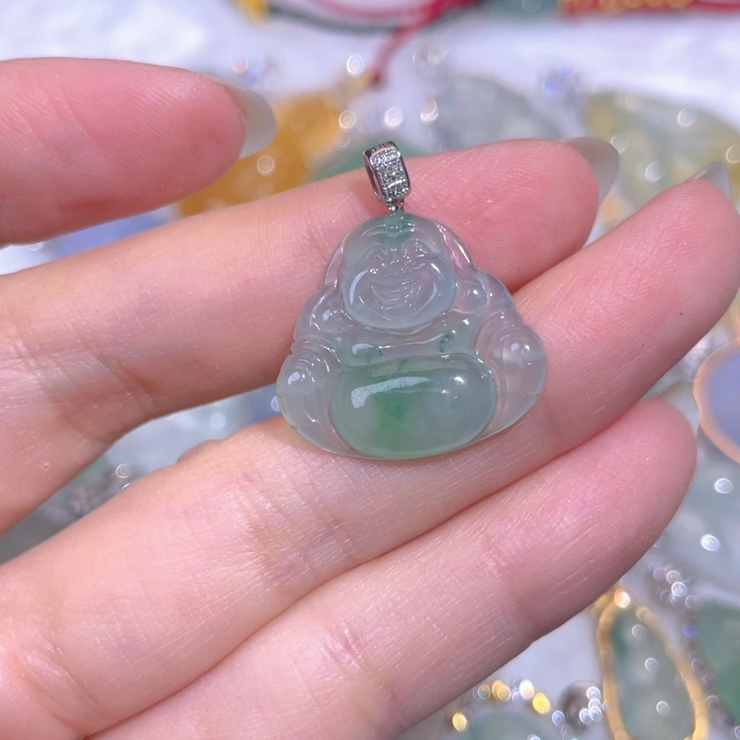 颈饰18K金镶嵌翡翠翡翠