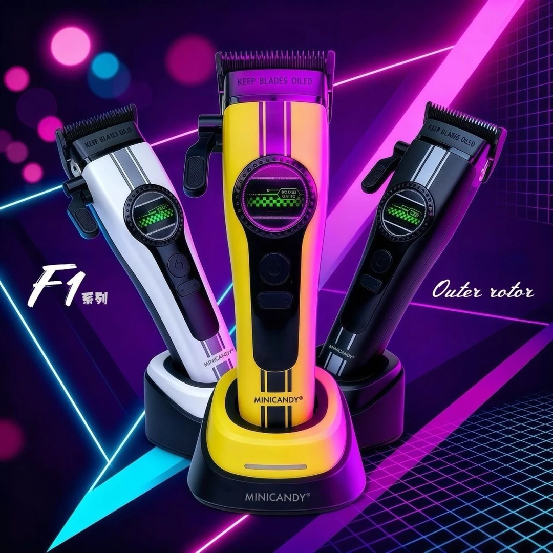 聚彩电推剪F1系列外转子马达高速电机雕刻推发廊用大动力理发器