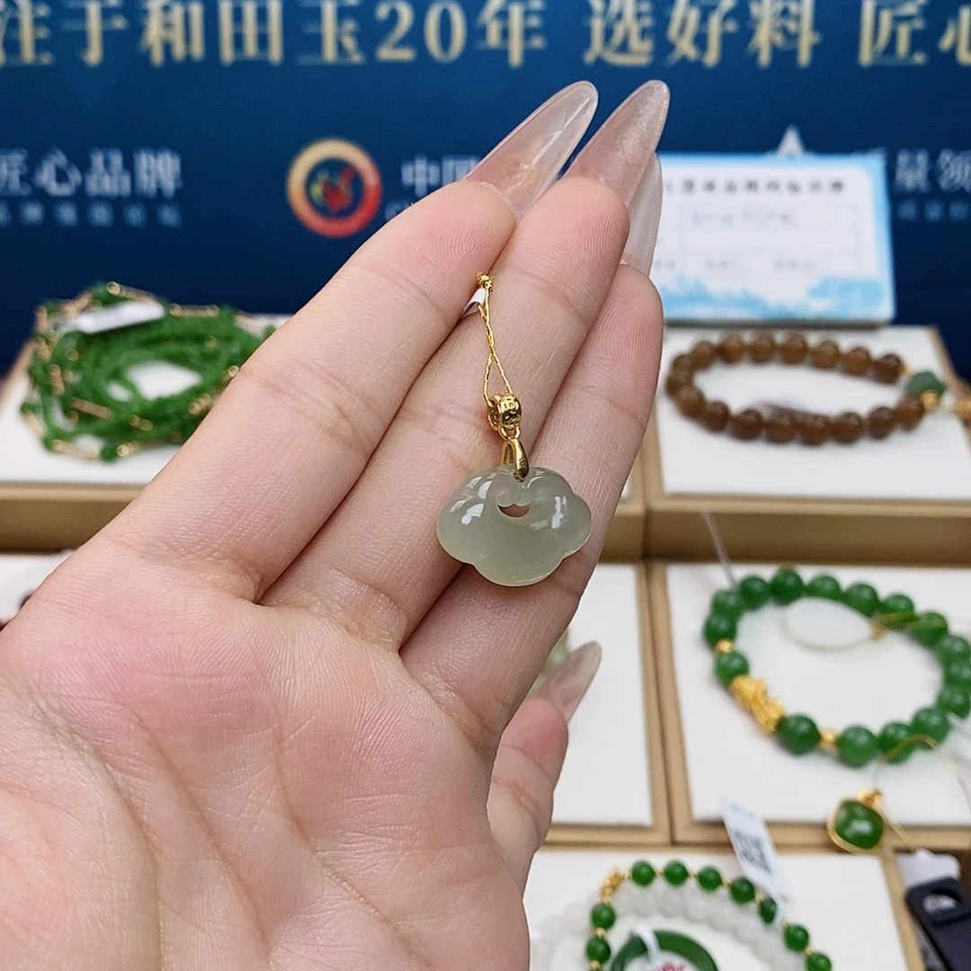 颈饰银S925镶嵌和田玉sj