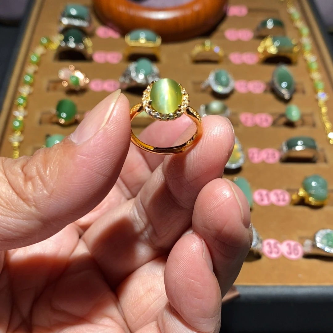 和田玉银S925镶嵌戒指