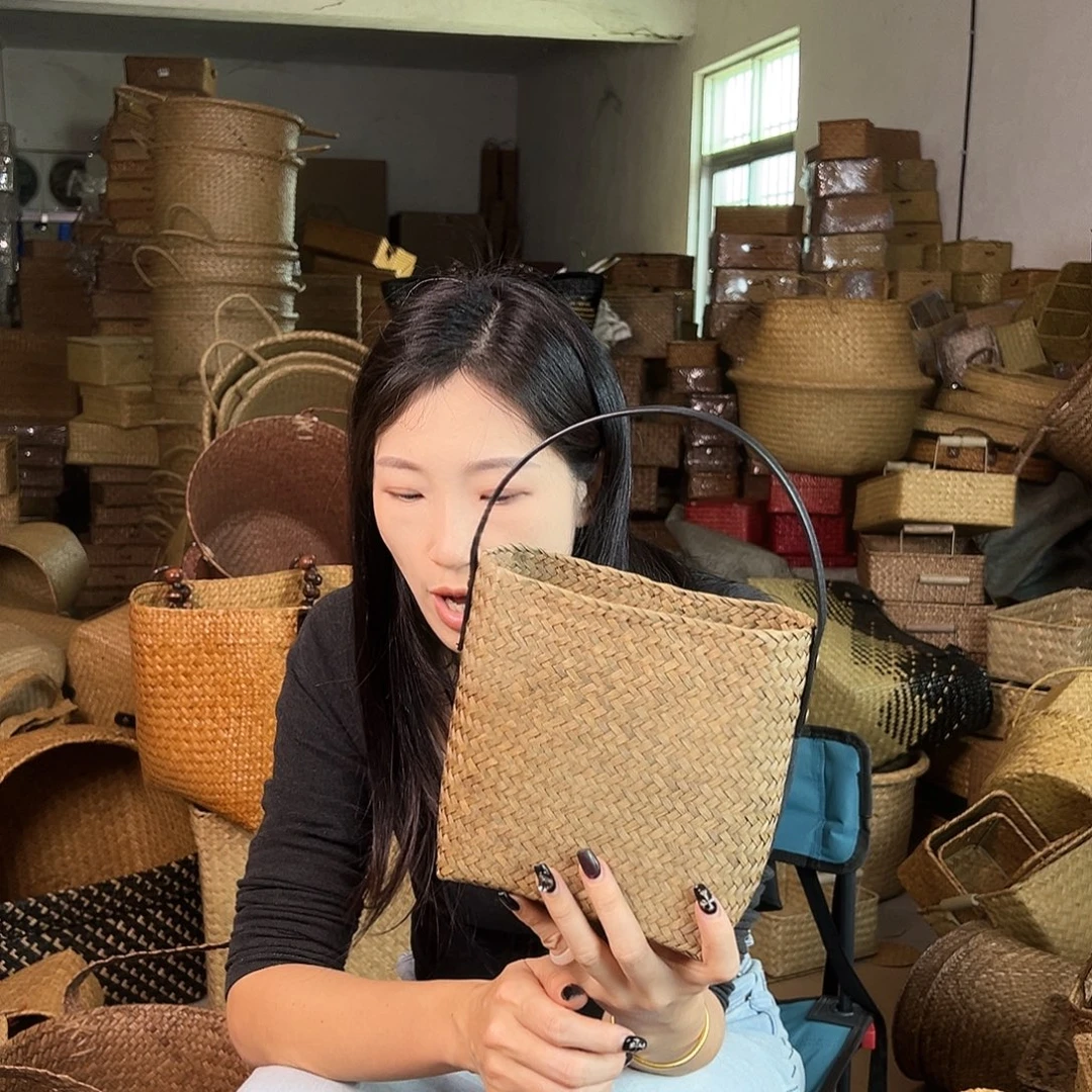 草编草编包/草编收纳盒带瑕疵