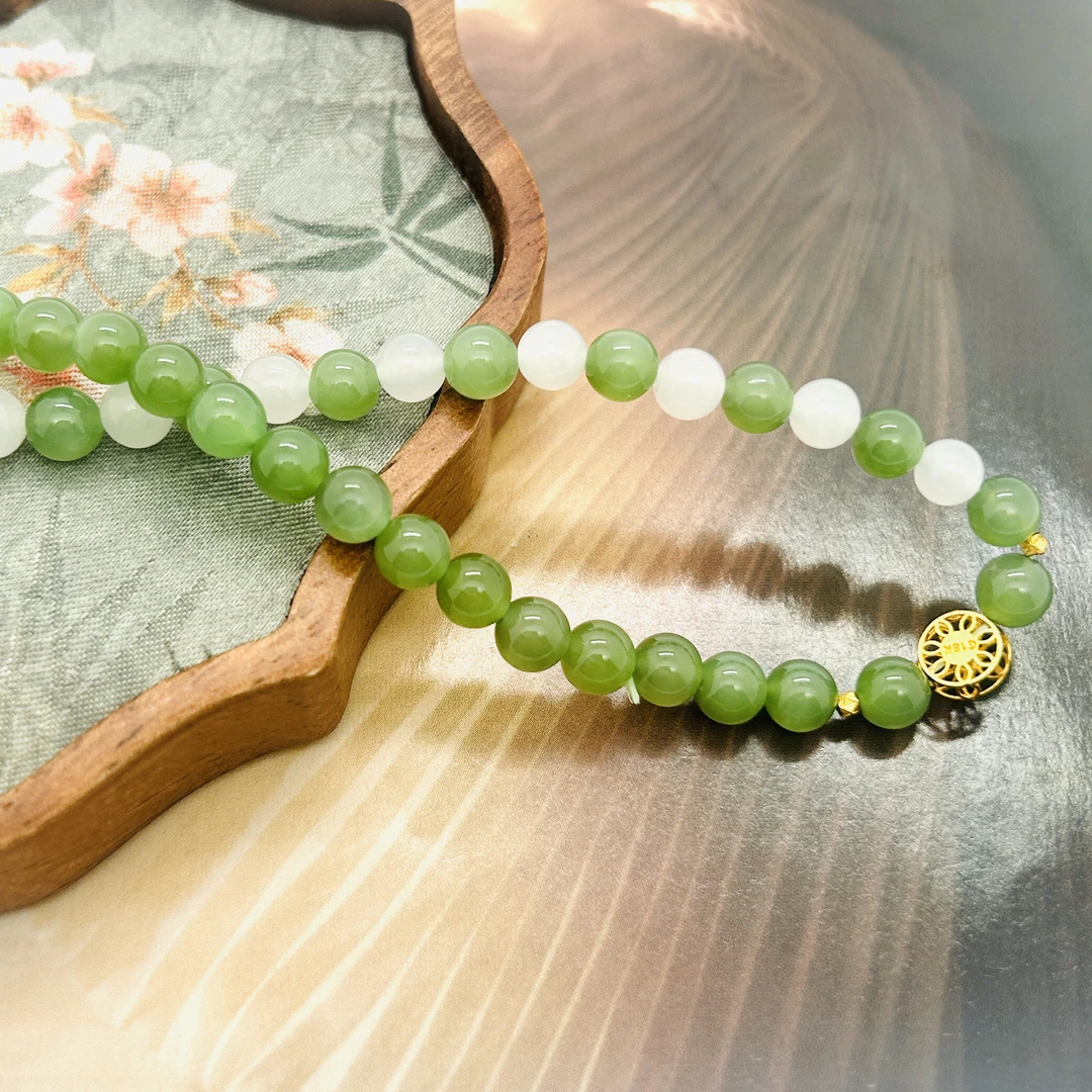 【杰我睿】18K俄料碧玉双圈手串*BL020012-K