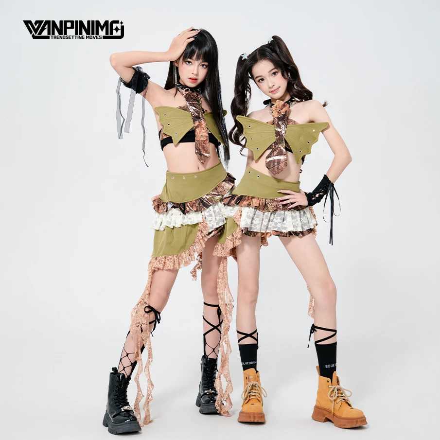 顽皮尼莫女团甜酷风爵士舞女童服装夏街舞儿童走秀jazz时髦演出服