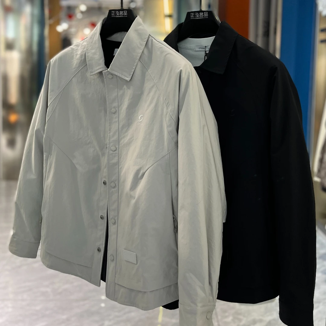 秋季长袖假两件设计男翻领夹克时尚男装外套工装