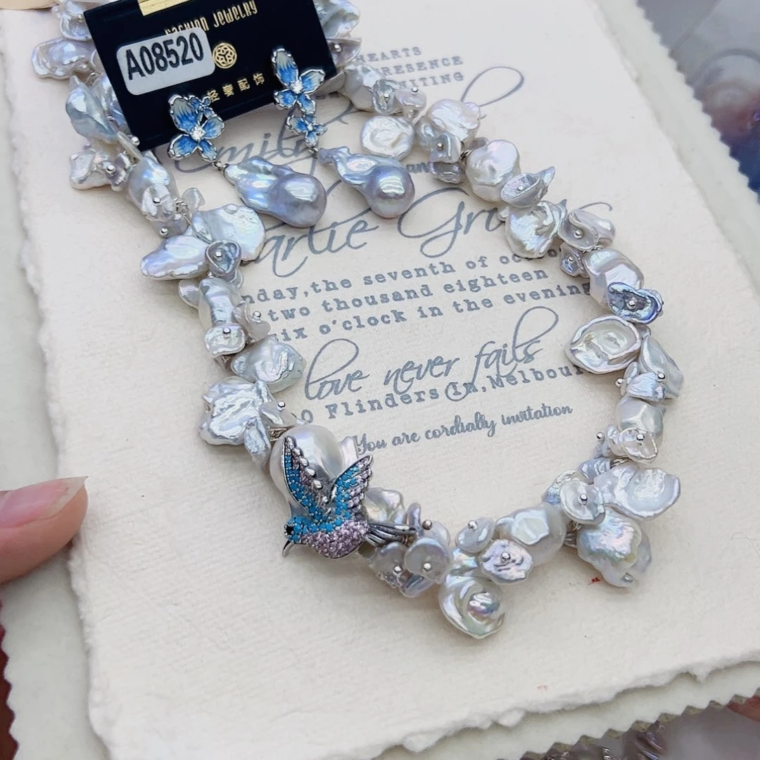 淡水珍珠耳饰银S925镶嵌