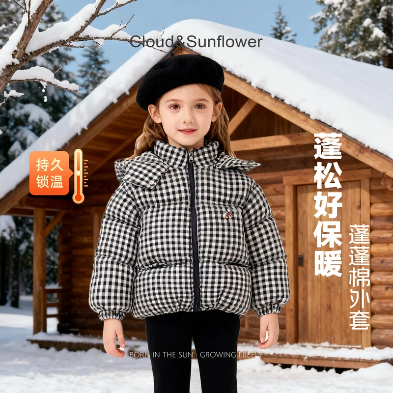 【云朵小葵】女童冬季新款格子小鼠休闲绵绵外套555461