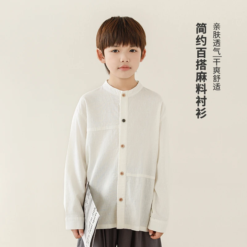 【春三波】oddtails儿童长袖春秋童舒适百搭透气亲肤简约衬衫QG2574